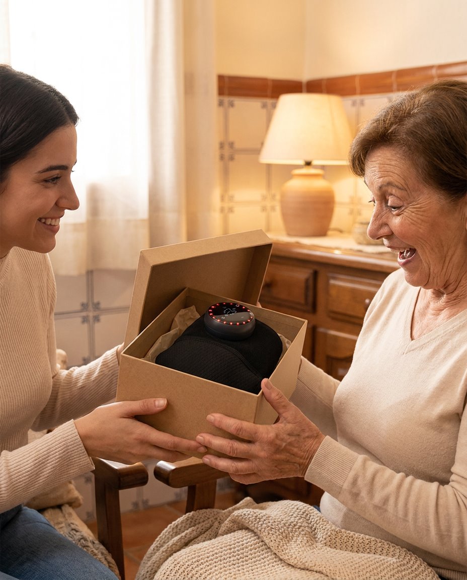 Nieta regalando el masajeador Calora a su abuela